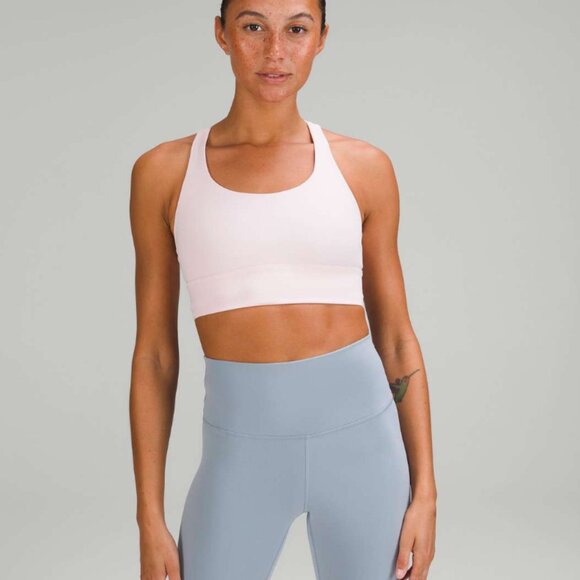 lululemon Energy Longline Bra Medium Support B-D Cups - Flush Pink Size 10 - Picture 1 of 7